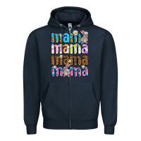 Navy Easter mama mama mama Zipper Hoodie - OliviaCreatesArt