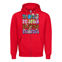 Red Easter mama mama mama Zipper Hoodie - OliviaCreatesArt