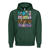 Sports Green Easter mama mama mama Zipper Hoodie - OliviaCreatesArt