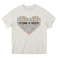 Cream 100 days of school Heavy Core Tee - MaliasSmallBusiness