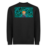 Black wizard boy and mouse Heavyweight Sweatshirt - TumblerDesignByShophia