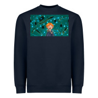 Navy wizard boy and mouse Heavyweight Sweatshirt - TumblerDesignByShophia