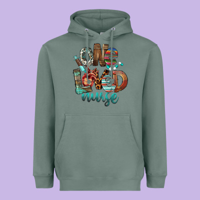 One Loved Nurse Heavyweight Hoodie Designed By Fadigitalartstudio