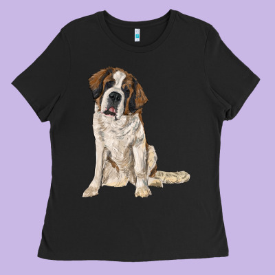 Saint Bernard Ladies Tee Designed By Ranaportraitstore