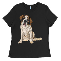 Black saint bernard Ladies Tee - RanaPortraitStore