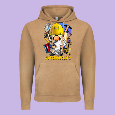 Architect Life Gnome Vintage Hoodie Designed By Barkaloodesign