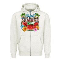 Oatmeal Heather Sweet summer time Zipper Hoodie - FaDigitalArtStudio