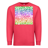 Cardinal watercolor rainbow leopard seamless pattern Premium Sweatshirt - BundleAndBundleShop