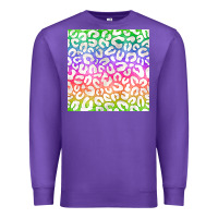 Purple watercolor rainbow leopard seamless pattern Premium Sweatshirt - BundleAndBundleShop