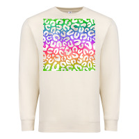 Sandshell watercolor rainbow leopard seamless pattern Premium Sweatshirt - BundleAndBundleShop