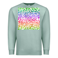 Seafoam watercolor rainbow leopard seamless pattern Premium Sweatshirt - BundleAndBundleShop