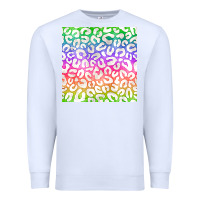 White watercolor rainbow leopard seamless pattern Premium Sweatshirt - BundleAndBundleShop