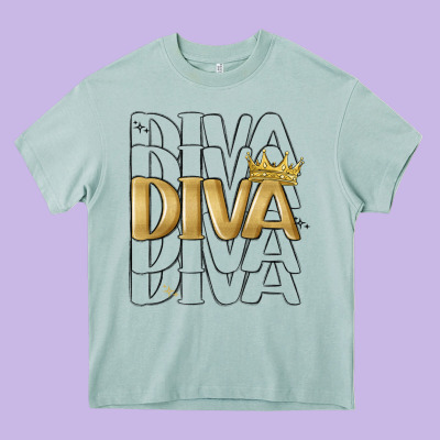 Diva Heavy Core Tee Designed By Maliassmallbusiness