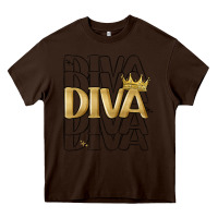Chocolate Brown diva Heavy Core Tee - MaliasSmallBusiness