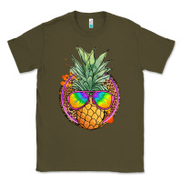 Army Green pineapple and glasses Classic Tee - JahusDesignShop