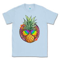 Dusty Blue pineapple and glasses Classic Tee - JahusDesignShop