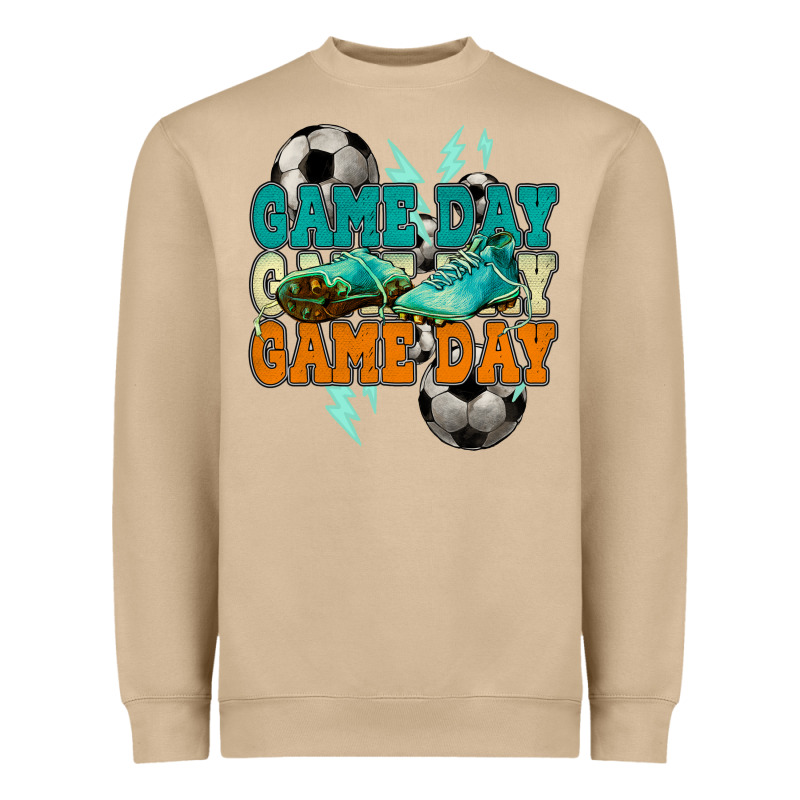 Game Day Lightning Bolt Soccer Heavyweight Sweatshirt by HowdyJamesFarm | Teevron