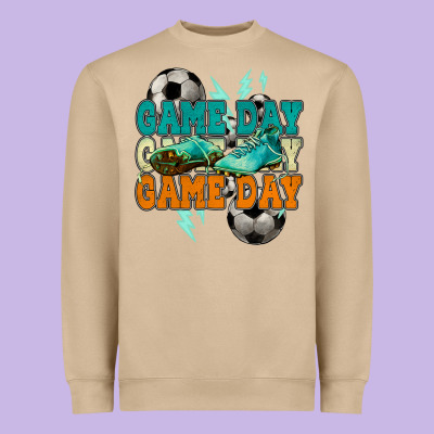 Game Day Lightning Bolt Soccer Heavyweight Sweatshirt Designed By Howdyjamesfarm