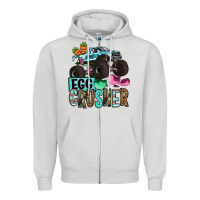 Dove Grey Easter Day Monster truck Easter egg crusher Zipper Hoodie - OliviaCreatesArt
