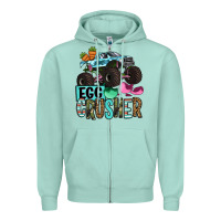 Seafoam Easter Day Monster truck Easter egg crusher Zipper Hoodie - OliviaCreatesArt