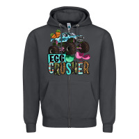 Smoke Easter Day Monster truck Easter egg crusher Zipper Hoodie - OliviaCreatesArt