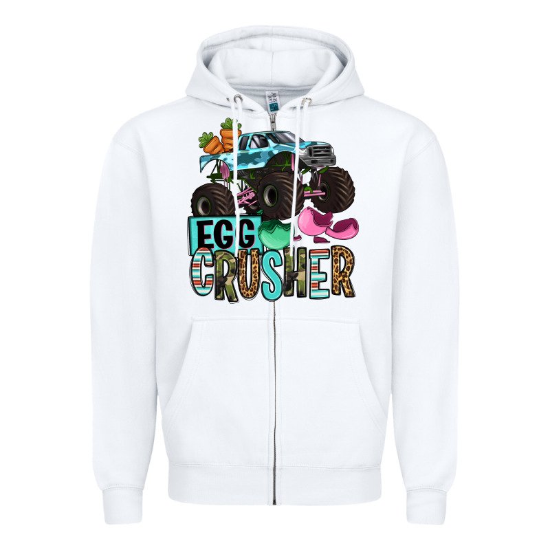 Easter Day Monster Truck Easter Egg Crusher Zipper Hoodie by OliviaCreatesArt | Teevron