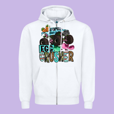 Easter Day Monster Truck Easter Egg Crusher Zipper Hoodie Designed By Oliviacreatesart