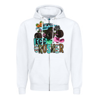 White Easter Day Monster truck Easter egg crusher Zipper Hoodie - OliviaCreatesArt