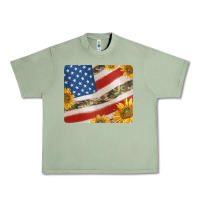Oil Green american flag sunflowers and canouflage print veteran mousepad Urban Heavy Tee - Jasminsmagicworld
