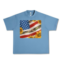 Pebble Blue american flag sunflowers and canouflage print veteran mousepad Urban Heavy Tee - Jasminsmagicworld