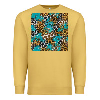 Antique Gold turquoise glitter cowhide leopard seamless pattern Premium Sweatshirt - BundleAndBundleShop