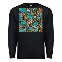 Black turquoise glitter cowhide leopard seamless pattern Premium Sweatshirt - BundleAndBundleShop