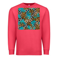 Cardinal turquoise glitter cowhide leopard seamless pattern Premium Sweatshirt - BundleAndBundleShop