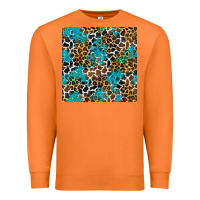 Carrot turquoise glitter cowhide leopard seamless pattern Premium Sweatshirt - BundleAndBundleShop