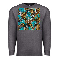 Charcoal Heather turquoise glitter cowhide leopard seamless pattern Premium Sweatshirt - BundleAndBundleShop