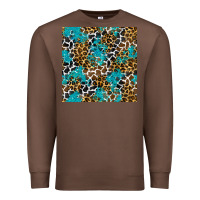 Chestnut turquoise glitter cowhide leopard seamless pattern Premium Sweatshirt - BundleAndBundleShop