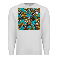 Dove Grey turquoise glitter cowhide leopard seamless pattern Premium Sweatshirt - BundleAndBundleShop