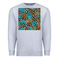Heather Grey turquoise glitter cowhide leopard seamless pattern Premium Sweatshirt - BundleAndBundleShop