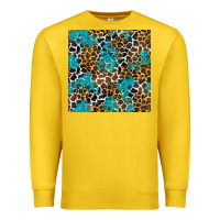 Lemon turquoise glitter cowhide leopard seamless pattern Premium Sweatshirt - BundleAndBundleShop