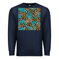 Navy turquoise glitter cowhide leopard seamless pattern Premium Sweatshirt - BundleAndBundleShop