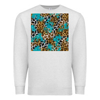 Oatmeal Heather turquoise glitter cowhide leopard seamless pattern Premium Sweatshirt - BundleAndBundleShop