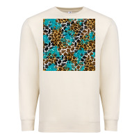 Sandshell turquoise glitter cowhide leopard seamless pattern Premium Sweatshirt - BundleAndBundleShop