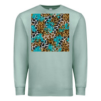 Seafoam turquoise glitter cowhide leopard seamless pattern Premium Sweatshirt - BundleAndBundleShop