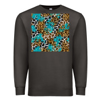 Smoke turquoise glitter cowhide leopard seamless pattern Premium Sweatshirt - BundleAndBundleShop