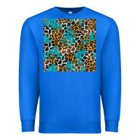 True Royal turquoise glitter cowhide leopard seamless pattern Premium Sweatshirt - BundleAndBundleShop