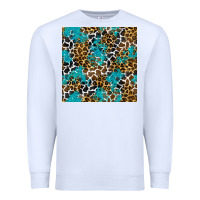 White turquoise glitter cowhide leopard seamless pattern Premium Sweatshirt - BundleAndBundleShop