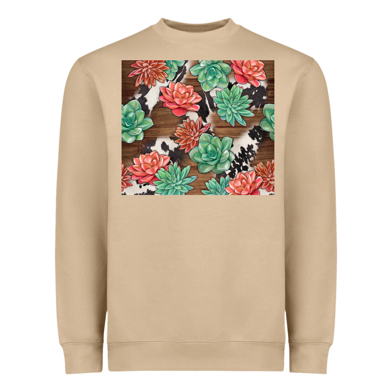 Succulents And Cowhide Heavyweight Sweatshirt by TumblerDesignByShophia | Teevron