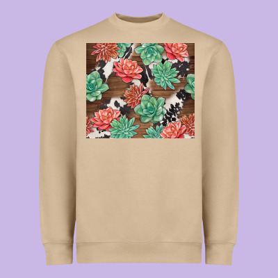 Succulents And Cowhide Heavyweight Sweatshirt Designed By Tumblerdesignbyshophia