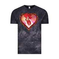 Cloud Black valentines day rooster with leopard heart Vintage Tee - RanaPortraitStore