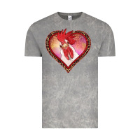 Cloud Rock valentines day rooster with leopard heart Vintage Tee - RanaPortraitStore